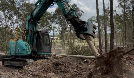 True Roots clearing a Sydney site with a specialist excavator